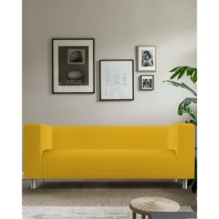 100% Cotton Sofa Cover Burgundy Solid Color Quilted Slipcovers KLIPPcover LITB PRIME cover