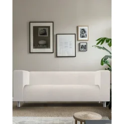 100% Cotton Sofa Cover Burgundy Solid Color Quilted Slipcovers KLIPPcover LITB PRIME cover