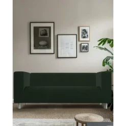 100% Cotton Sofa Cover Burgundy Solid Color Quilted Slipcovers KLIPPcover LITB PRIME cover