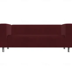 100% Cotton Sofa Cover Burgundy Solid Color Quilted Slipcovers KLIPPcover LITB PRIME cover