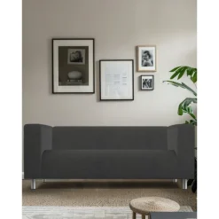 100% Cotton Sofa Cover Burgundy Solid Color Quilted Slipcovers KLIPPcover LITB PRIME cover