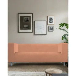 100% Cotton Sofa Cover Burgundy Solid Color Quilted Slipcovers KLIPPcover LITB PRIME cover