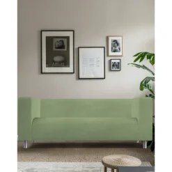 100% Cotton Sofa Cover Burgundy Solid Color Quilted Slipcovers KLIPPcover LITB PRIME cover