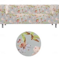 100% Cotton Sofa Cover Floral Quilted Slipcovers KLIPPcover LITB PRIME cover
