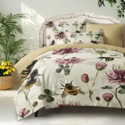 100% Cotton Sunflower Plant Serie Plush Duvet Cover 3-Piece Set Short Fluff for Summer Soft Skin Friendly Comfy Lightweight