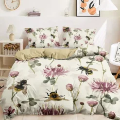 100% Cotton Sunflower Plant Serie Plush Duvet Cover 3-Piece Set Short Fluff for Summer Soft Skin Friendly Comfy Lightweight