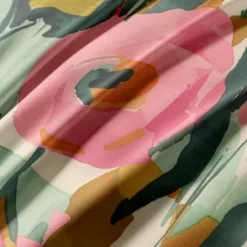 100% Cotton Tropical Plant Flower 3-Piece Duvet Set for Hotel Bedroom Guest Room Hotel Bedding Comfy Set 1 Duvet Cover 2 Pillowcase