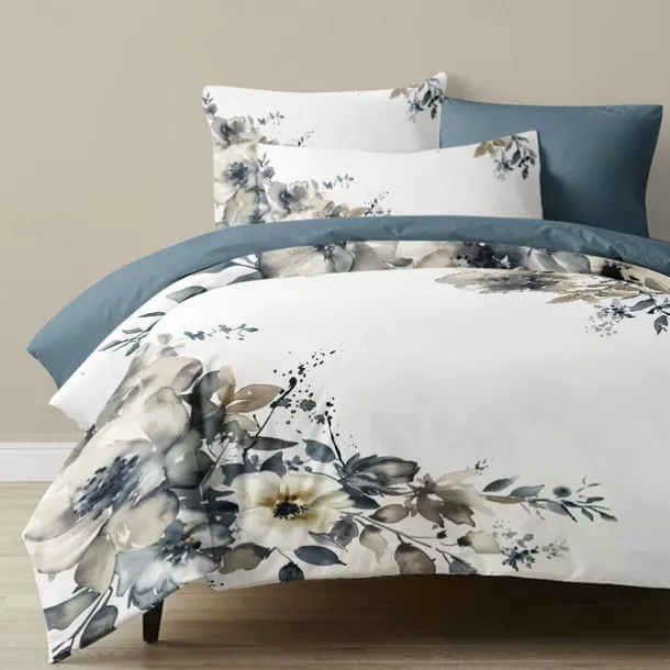 100% Cotton Vintage Floral Series Duvet Cover 3-Piece Set Short Fluff for Summer Soft Skin Friendly Comfy Lightweight