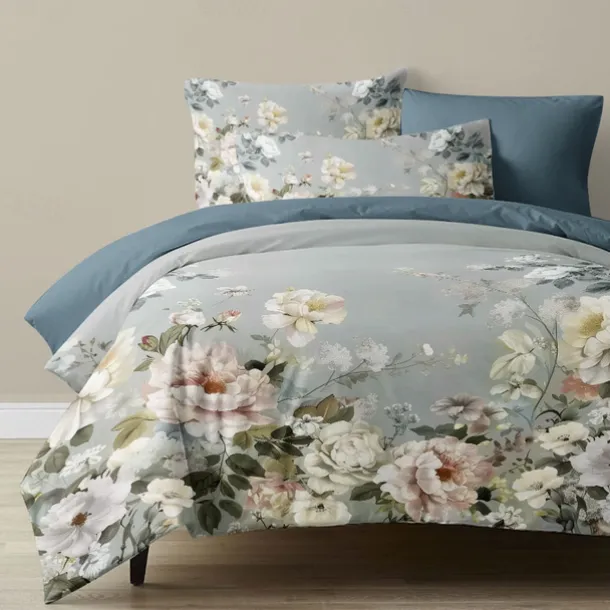 100% Cotton Vintage Floral Series Duvet Cover 3-Piece Set Short Fluff for Summer Soft Skin Friendly Comfy Lightweight