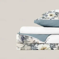 100% Cotton Vintage Floral Series Duvet Cover 3-Piece Set Short Fluff for Summer Soft Skin Friendly Comfy Lightweight