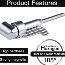105 Degree Angle Head Electric Corner Turner, Electric Screwdriver Hardware Tool Accessories, Corner Electric Device, Elbow Universal Flexible Shaft Corner Screwdriver