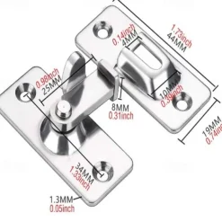 90 Degree Hasp Latches Stainless Steel Sliding Door Chain Locks Security Tools Hardware For Window Cabinet Hotel Home