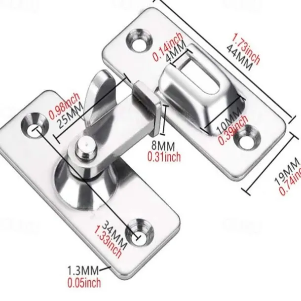 90 Degree Hasp Latches Stainless Steel Sliding Door Chain Locks Security Tools Hardware For Window Cabinet Hotel Home