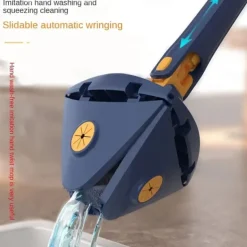 360 Degree Rotatable Adjustable Cleaning Mop - Imitation Hand Twist Quick Dry Mop, Extendable Triangle Mop 360° Rotatable Adjustable 130 cm Cleaning Mop