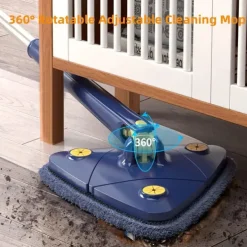 360 Degree Rotatable Adjustable Cleaning Mop - Imitation Hand Twist Quick Dry Mop, Extendable Triangle Mop 360° Rotatable Adjustable 130 cm Cleaning Mop