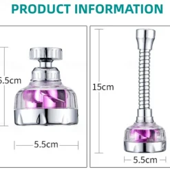 360 Degree Turbo Rotation Faucet Pressurize Kitchen Sink Tap Filter Bubble Splash Proof Water Saving Shower Nozzle Tap Connector
