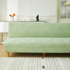3 Different Sizes Jacquard Fabric Armless Sofa Bed Cover Sofa New Year Decor Slipcovers Stretch Protector Elastic Bench Cover