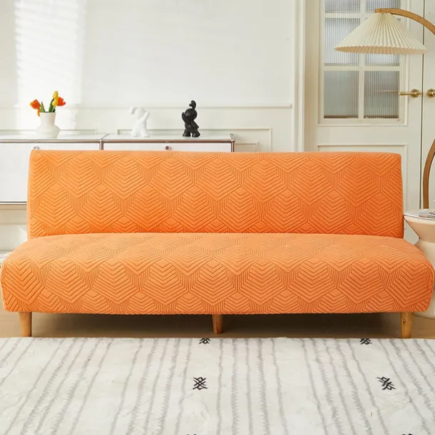 3 Different Sizes Jacquard Fabric Armless Sofa Bed Cover Sofa New Year Decor Slipcovers Stretch Protector Elastic Bench Cover