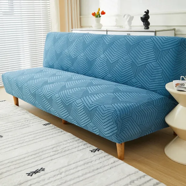 3 Different Sizes Jacquard Fabric Armless Sofa Bed Cover Sofa New Year Decor Slipcovers Stretch Protector Elastic Bench Cover