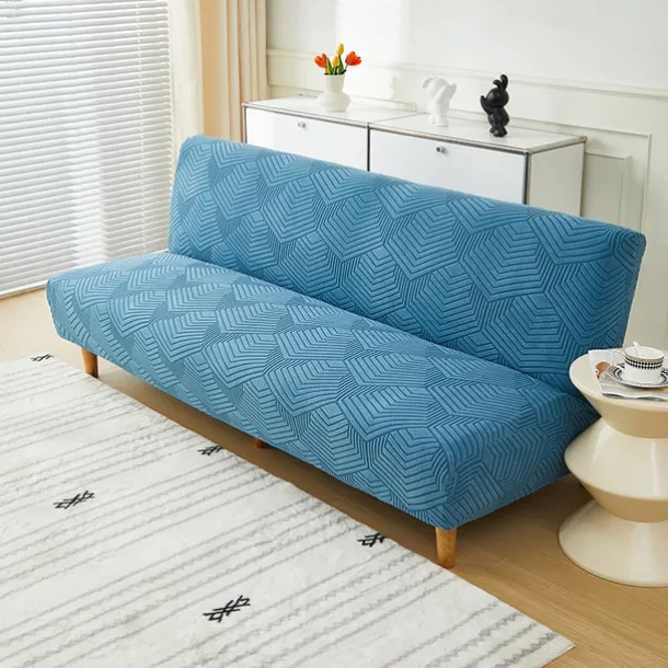 3 Different Sizes Jacquard Fabric Armless Sofa Bed Cover Sofa New Year Decor Slipcovers Stretch Protector Elastic Bench Cover