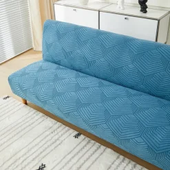 3 Different Sizes Jacquard Fabric Armless Sofa Bed Cover Sofa New Year Decor Slipcovers Stretch Protector Elastic Bench Cover
