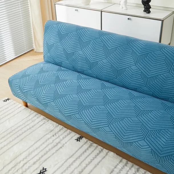 3 Different Sizes Jacquard Fabric Armless Sofa Bed Cover Sofa New Year Decor Slipcovers Stretch Protector Elastic Bench Cover