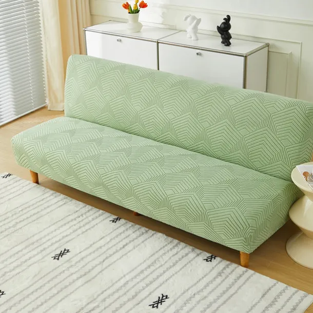 3 Different Sizes Jacquard Fabric Armless Sofa Bed Cover Sofa New Year Decor Slipcovers Stretch Protector Elastic Bench Cover