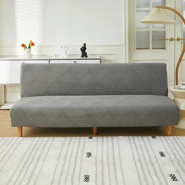 3 Different Sizes Jacquard Fabric Armless Sofa Bed Cover Sofa New Year Decor Slipcovers Stretch Protector Elastic Bench Cover