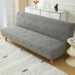 3 Different Sizes Jacquard Fabric Armless Sofa Bed Cover Sofa New Year Decor Slipcovers Stretch Protector Elastic Bench Cover