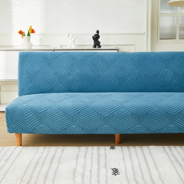 3 Different Sizes Jacquard Fabric Armless Sofa Bed Cover Sofa New Year Decor Slipcovers Stretch Protector Elastic Bench Cover