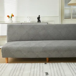 3 Different Sizes Jacquard Fabric Armless Sofa Bed Cover Sofa New Year Decor Slipcovers Stretch Protector Elastic Bench Cover
