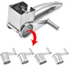 1/2/3/4 Drums Blades Rotary Cheese Grater Cheese Cutter Slicer Stainless Steel Cheese Shredder Butter Nut Cutter Manual Spin Multifunctional Cheese Grinder Kitchen Gadgets