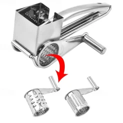 1/2/3/4 Drums Blades Rotary Cheese Grater Cheese Cutter Slicer Stainless Steel Cheese Shredder Butter Nut Cutter Manual Spin Multifunctional Cheese Grinder Kitchen Gadgets