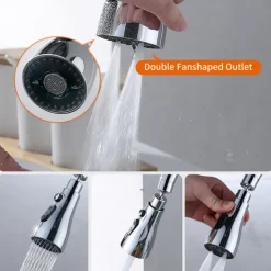 3 Functions Spray Head 360 Swivel Faucet Spayer Head G1/2 Water-saving Sink Aerator for Kitchen Faucet Replacement Spray Head