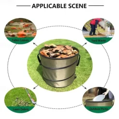 30 Gallon Collapsible Container Gardening Bag, Camping Trash Can, Pop-Up Trash Can/Recycle Bin, Car Garbage Can, Reusable Outdoor Trash Garden Yard Trash Bag, Foldable Camping Recycling Bin
