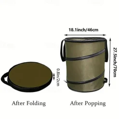 30 Gallon Collapsible Container Gardening Bag, Camping Trash Can, Pop-Up Trash Can/Recycle Bin, Car Garbage Can, Reusable Outdoor Trash Garden Yard Trash Bag, Foldable Camping Recycling Bin