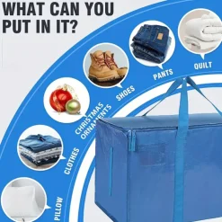 24 Gallon Extra Large Heavy Duty Foldable Moving Bags with Zipper And Stronger Handle, Can Be Carried And Moved, Foldable, Suitable For Moving, Traveling, Dormitory Storage, Waterproof Material