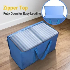 24 Gallon Extra Large Heavy Duty Foldable Moving Bags with Zipper And Stronger Handle, Can Be Carried And Moved, Foldable, Suitable For Moving, Traveling, Dormitory Storage, Waterproof Material