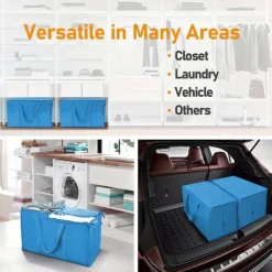 24 Gallon Extra Large Heavy Duty Foldable Moving Bags with Zipper And Stronger Handle, Can Be Carried And Moved, Foldable, Suitable For Moving, Traveling, Dormitory Storage, Waterproof Material