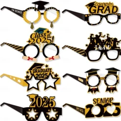 2025 Graduation Season Glasses Decoration Set, Fun Photo Props for Graduation Party Celebrations and Picture Taking