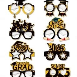 2025 Graduation Season Glasses Decoration Set, Fun Photo Props for Graduation Party Celebrations and Picture Taking