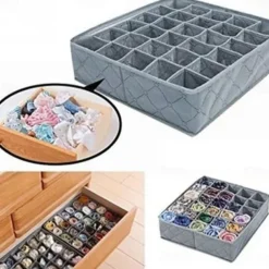 30 Grids Foldable Underwear Storage Box, Non Woven Fabric Multiple Cells Socks Organizer, Bras Drawer Organizer