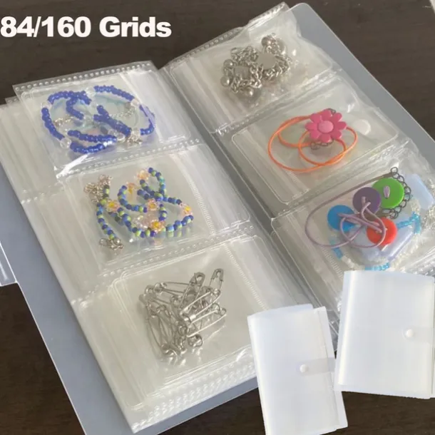 84 Grids/1 Set or 160 Grids with Small Pouches Jewelry Storage Box: Earrings, Anti-oxidation Rings, Bracelets, Transparent Dust-proof Storage Bags for Necklaces, Accessories, Sealed Bags for Jewelry Preservation