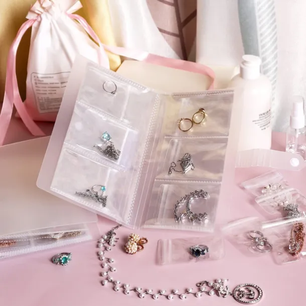 84 Grids/1 Set or 160 Grids with Small Pouches Jewelry Storage Box: Earrings, Anti-oxidation Rings, Bracelets, Transparent Dust-proof Storage Bags for Necklaces, Accessories, Sealed Bags for Jewelry Preservation