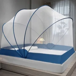 47" Height Mosquito Net Foldable One Second Open and Close Household Nets Large Space Mosquito Netting for Bed Sleep with Free Installation