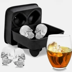 4 Ice Cube Skull Ball Skeleton Mold DIY Skull Ice Box Silicone Mold DIY Homemade for Party Bar Halloween