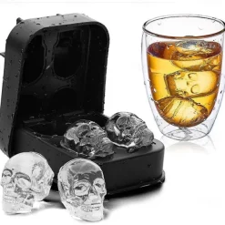 4 Ice Cube Skull Ball Skeleton Mold DIY Skull Ice Box Silicone Mold DIY Homemade for Party Bar Halloween