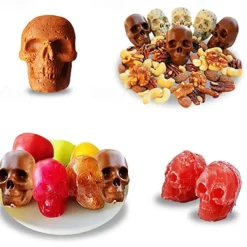 4 Ice Cube Skull Ball Skeleton Mold DIY Skull Ice Box Silicone Mold DIY Homemade for Party Bar Halloween