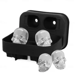 4 Ice Cube Skull Ball Skeleton Mold DIY Skull Ice Box Silicone Mold DIY Homemade for Party Bar Halloween