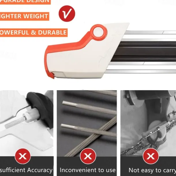 2 In 1 Chain Sharpener Grinding Tool Fast Sharpener Grind Fits Sharpening Abrasive Tools for 3/8 "p 4.0mm